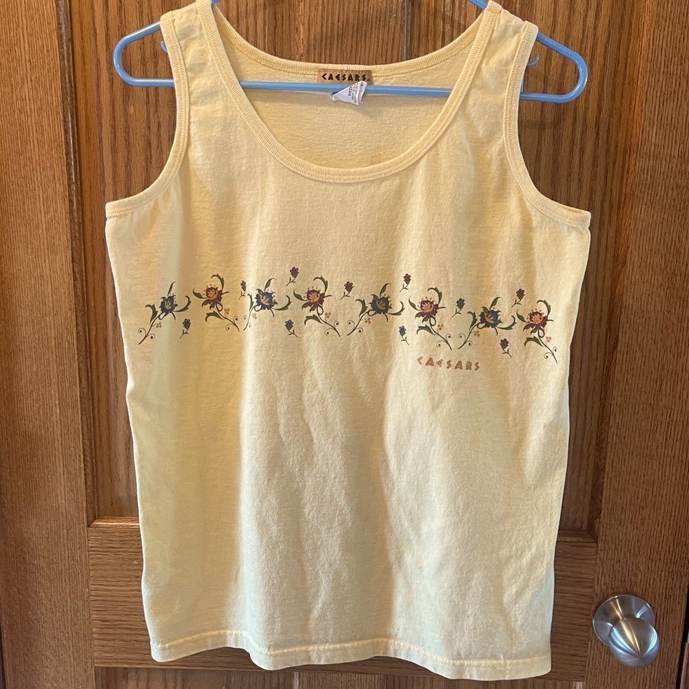 Women’s Medium Yellow Caesar’s Tank Top